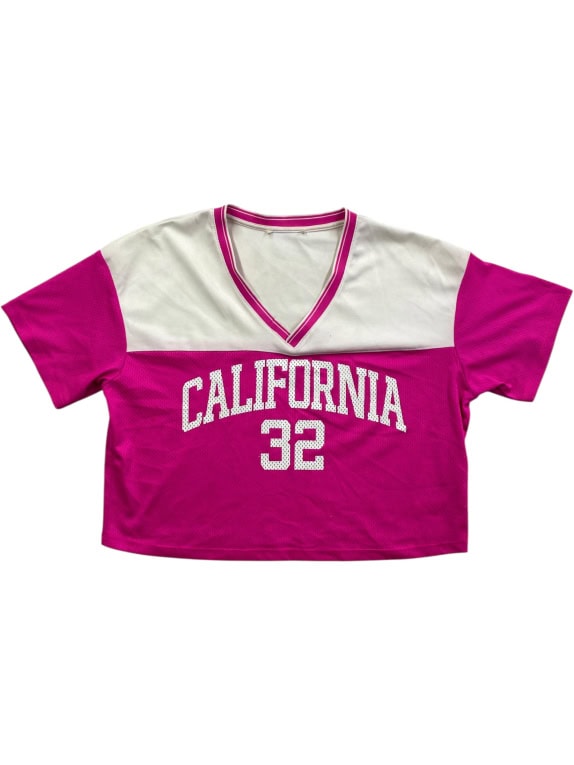 California 32 Ροζ Crop Top Jersey L