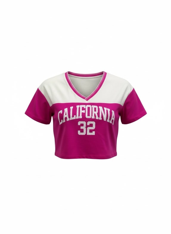 California 32 Ροζ Crop Top Jersey L