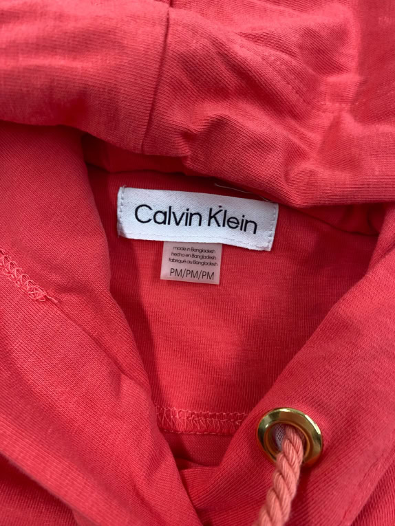 Calvin Klein Φόρεμα Hoodie Dress Casual Λογότυπο Κόκκινο/Χρυσό Γυναικείο  S/M