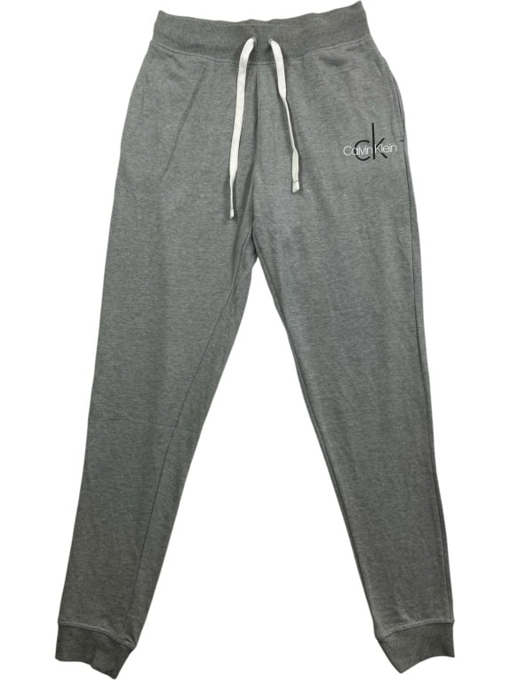 Calvin Klein Pantaloni tuta casual con logo CK grigio da uomo XS
