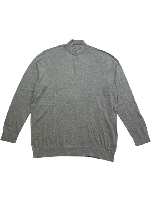 Calvin Klein Maglia grigia lavorata a maglia da uomo con mezza zip XXXL