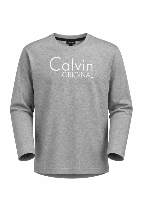 CALVIN KLEIN JEANS MAGLIA A MANICHE LUNGHE MINIMAL GRIGIO UOMO PRE OWNED XS
