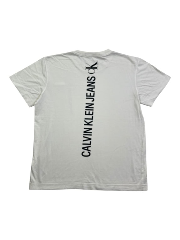 CALVIN KLEIN JEANS T-SHIRT VERTICAL LOGO WHITE MEN'S M