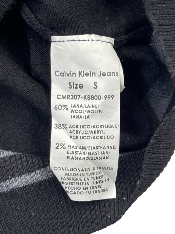 Calvin Klein Jeans Πλεκτή Μπλούζα V-Neck Μαύρη Unisex S