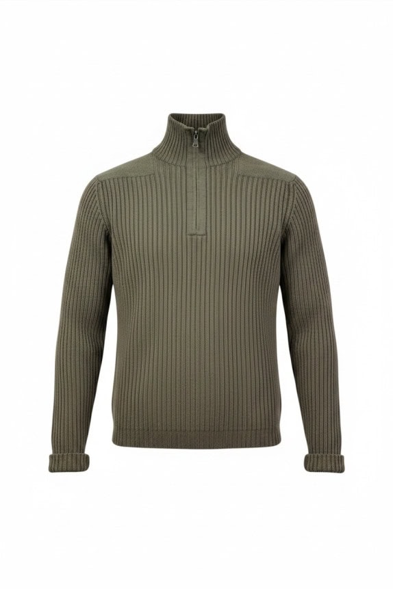 CALVIN KLEIN JEANS HALF ZIP KNIT SWEATER MINIMAL OLIVE MENS PRE OWNED L