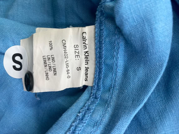 Calvin Klein Jeans Πουκάμισο Linen Casual Logo Γαλάζιο Ανδρικό S