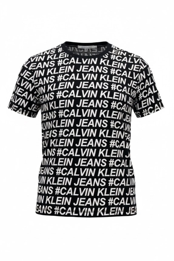 CALVIN KLEIN JEANS T SHIRT SPELL OUT ΜΑΥΡΟ ΑΝΤΡΙΚΟ PRE OWNED XL
