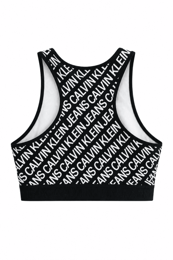 CALVIN KLEIN JEANS TOP LOGO PRINT ΜΑΥΡΟ ΓΥΝΑΙΚΕΙΟ PRE OWNED XS