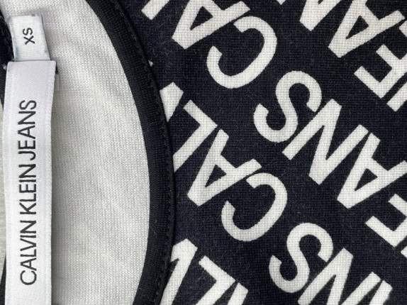 CALVIN KLEIN JEANS TOP LOGO PRINT ΜΑΥΡΟ ΓΥΝΑΙΚΕΙΟ PRE OWNED XS