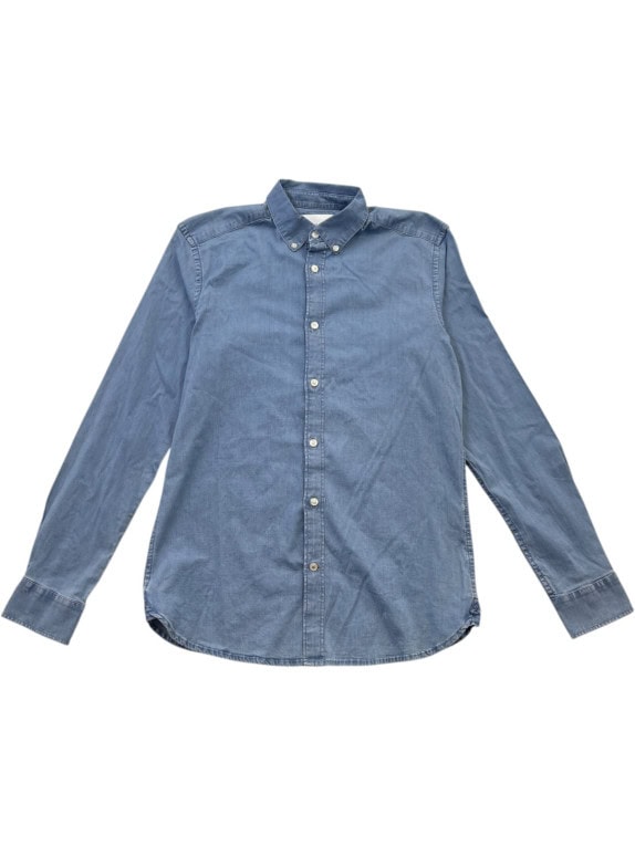 CALVIN KLEIN JEANS CAMICIA DENIM WASHED BLU UOMO PRE OWNED M