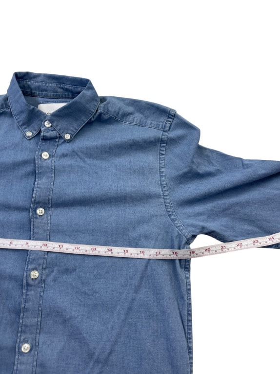 CALVIN KLEIN JEANS CAMICIA DENIM WASHED BLU UOMO PRE OWNED M