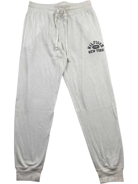Calvin Klein Pantaloni Jogger Felpati Bianchi con Logo da Uomo XL