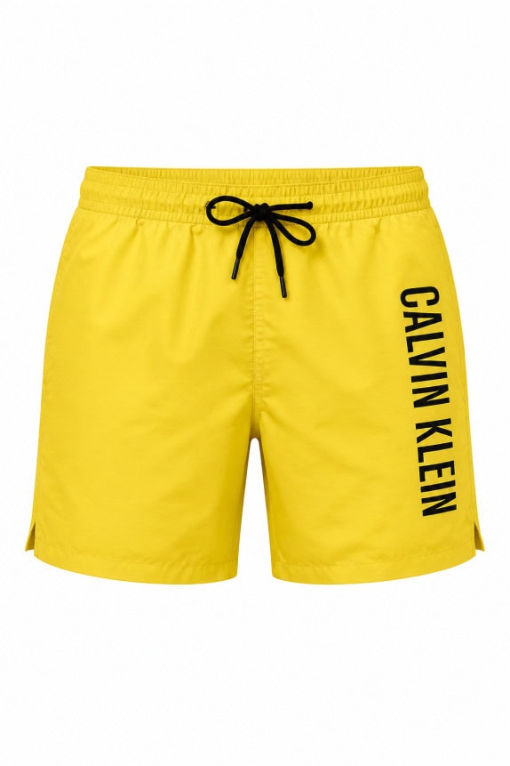 CALVIN KLEIN SWIM SHORTS SPELL OUT YELLOW MEN PRE OWNED L