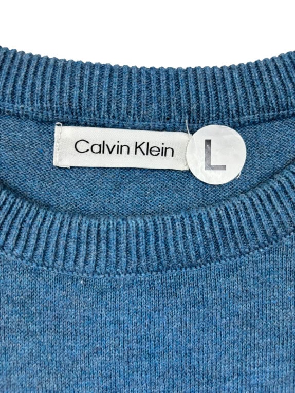 CALVIN KLEIN MAGLIA MINIMAL BLU UOMO PRE OWNED L