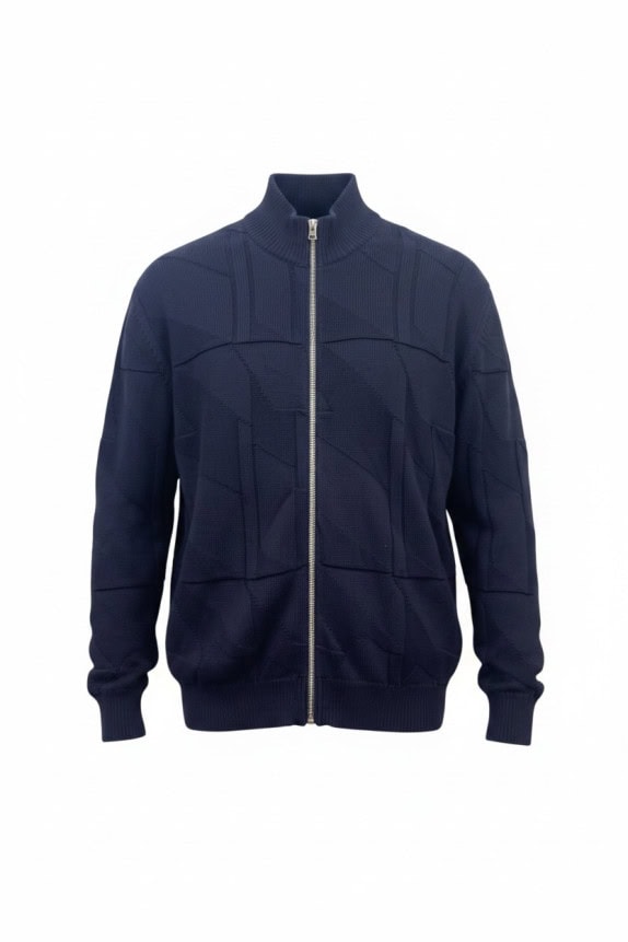 CALVIN KLEIN KNIT ZIP CARDIGAN MINIMAL NAVY MEN PRE OWNED XL