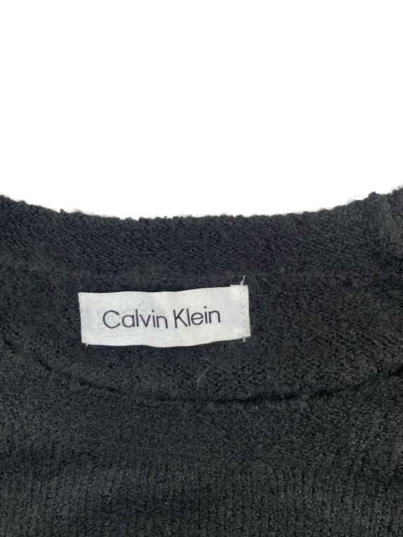 Calvin Klein Knit Sweater Casual Striped Black-Beige Women’s L