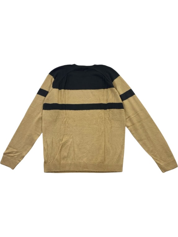 Calvin Klein Knit Sweater Casual Striped Black-Beige Women’s L