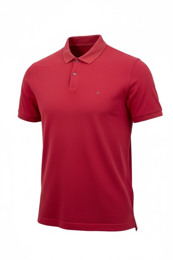 Calvin Klein Polo T-Shirt Red Minimal Logo UNISEX M