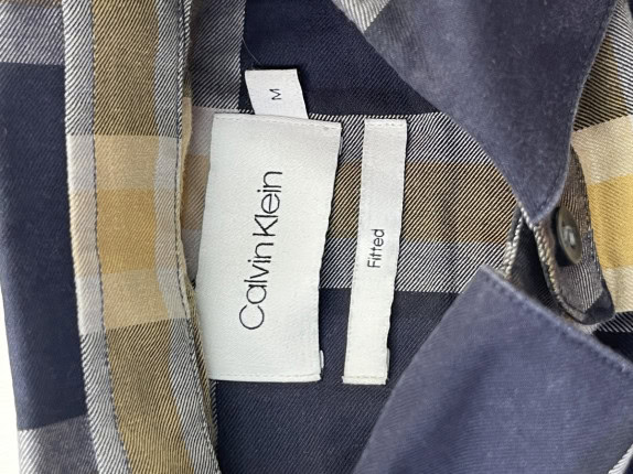 CALVIN KLEIN ΠΟΥΚΑΜΙΣΟ FITTED ΚΑΡΟ ΜΠΛΕ ΑΝΤΡΙΚΟ PRE OWNED M