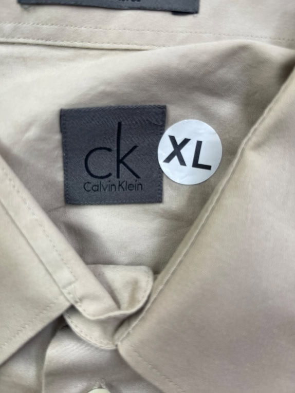 Calvin Klein Πουκάμισο Minimal Μπεζ Ανδρικό XL