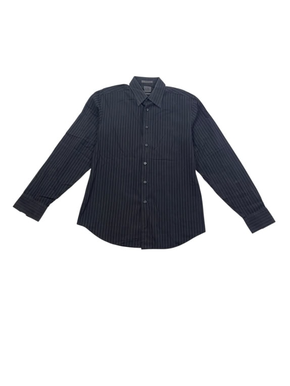 CALVIN KLEIN CAMICIA SLIM FIT A RIGHE NERA DA UOMO L
