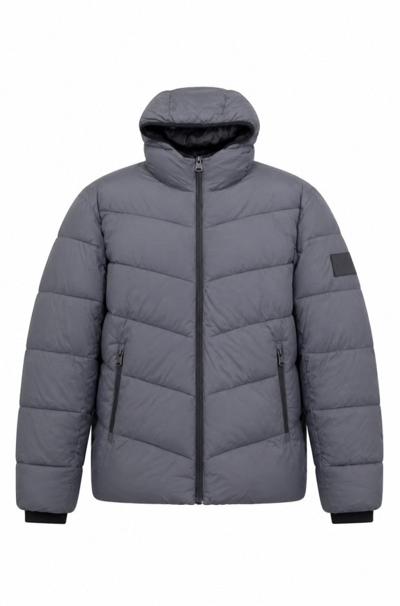 CALVIN KLEIN PUFFER JACKET MINIMAL ΓΚΡΙ ΑΝΤΡΙΚΟ PRE OWNED L