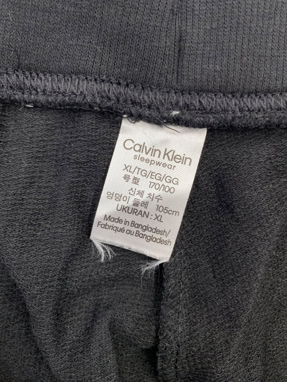 CALVIN KLEIN Sleepwear Pantaloni della tuta con logo minimal neri da uomo XL