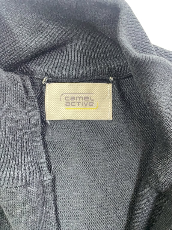 Camel Active Πλεκτή Ζακέτα Μαύρη με Φερμουάρ Ανδρική XXL