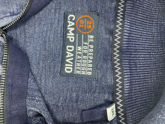 Camp David Ανδρική Μπλε Μπλούζα Half-Zip με Print Μέγεθος 3XL