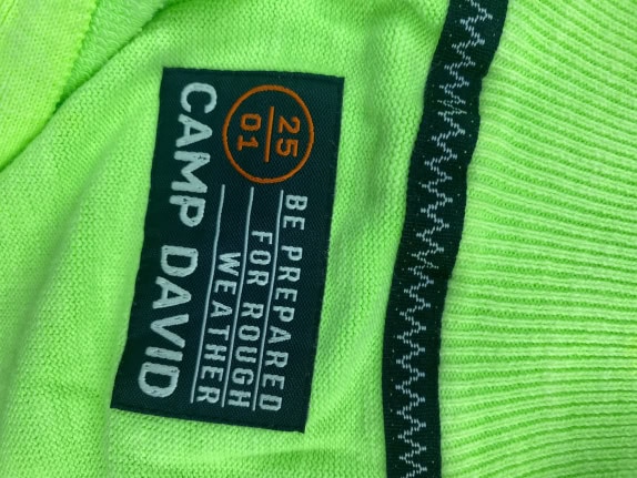 Camp David Ανδρικό Φούτερ Λαχανί με Τύπωμα & Μισό Φερμουάρ 3XL