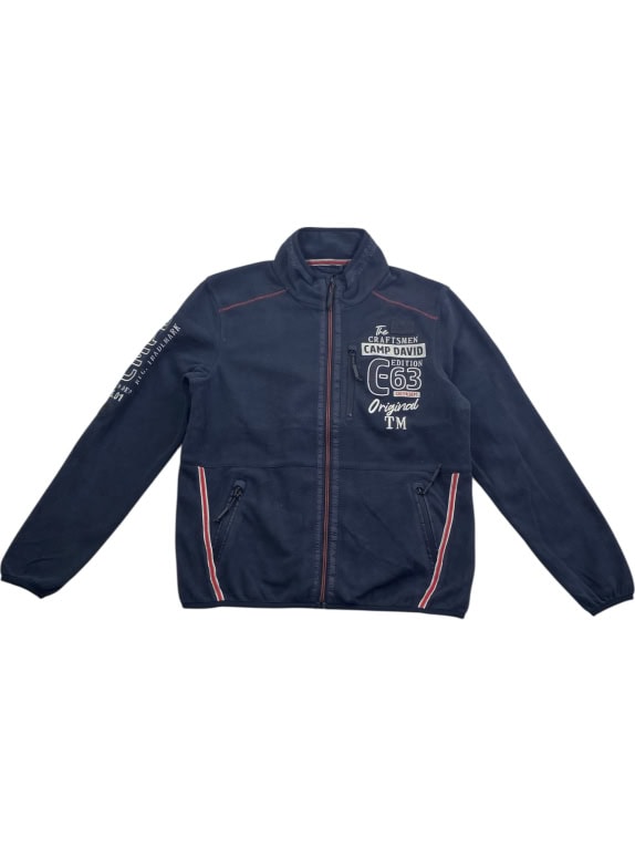 Camp David Fleece Ζακέτα Casual Logo Μπλε Σκούρο Ανδρικό S