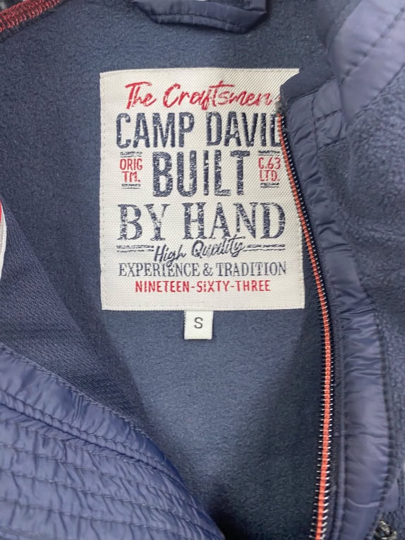 Camp David Fleece Ζακέτα Casual Logo Μπλε Σκούρο Ανδρικό S