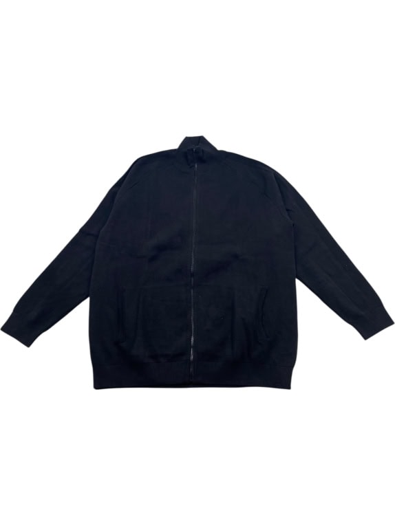 C&A Πλεκτή Ζακέτα Zip Casual Μαύρο Ανδρική 3XL