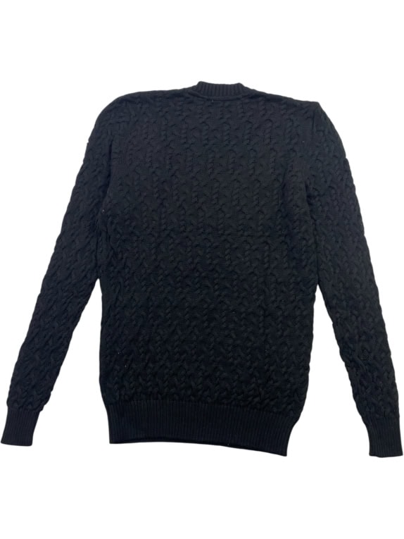 Caporiccio Πλεκτό Πουλόβερ Cable Knit Μαύρο Ανδρικό L