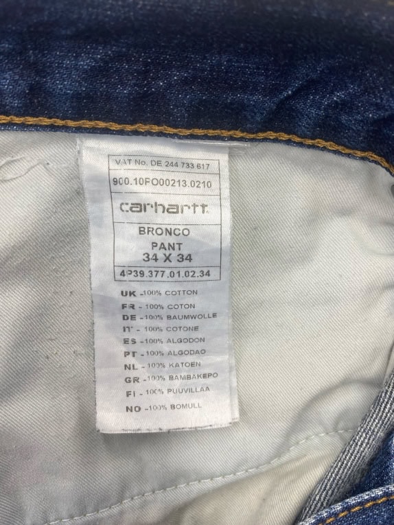 Carhartt Bronco Men’s Blue Denim Jeans Size L