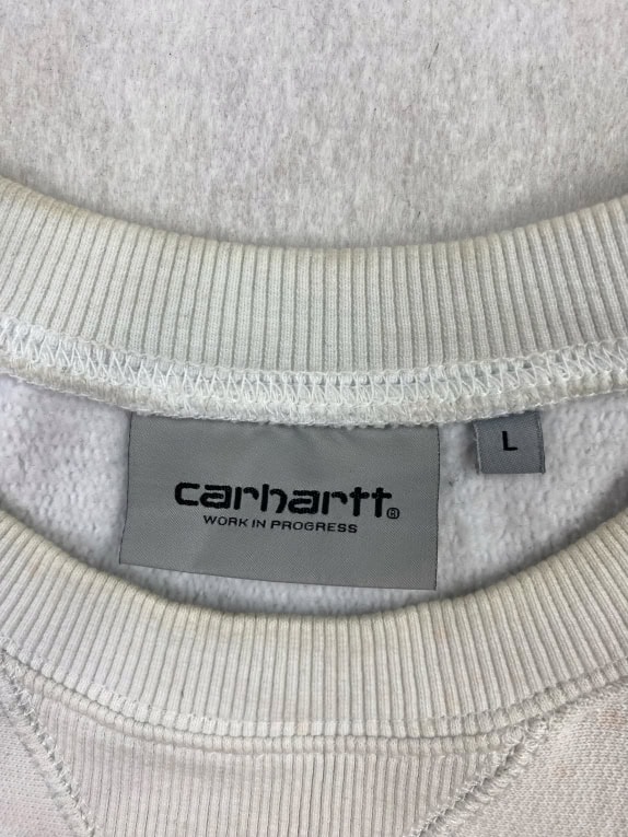 CARHARTT FELPA CON LOGO AMERICAN SCRIPT BIANCO DA UOMO L