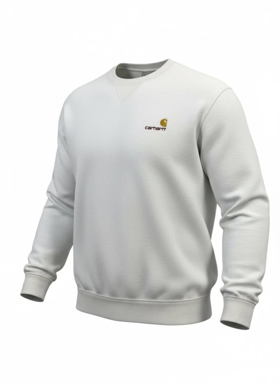 CARHARTT FELPA CON LOGO AMERICAN SCRIPT BIANCO DA UOMO L