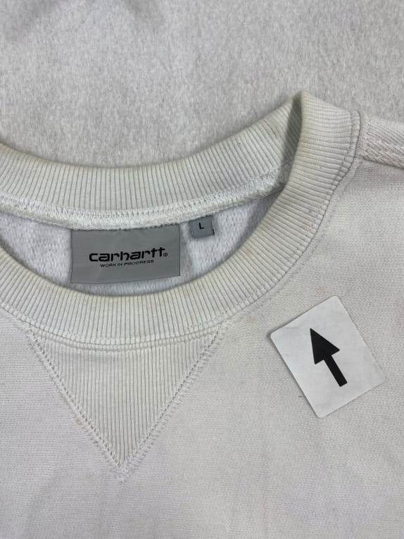 CARHARTT FELPA CON LOGO AMERICAN SCRIPT BIANCO DA UOMO L