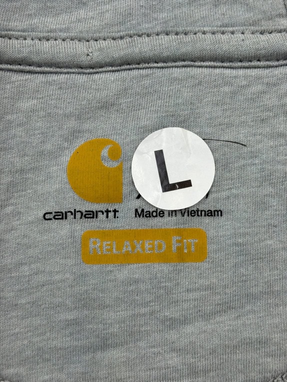 CARHARTT HALF ZIP HOODIE WORKWEAR ΓΚΡΙ ΑΝΤΡΙΚΟ PRE OWNED L
