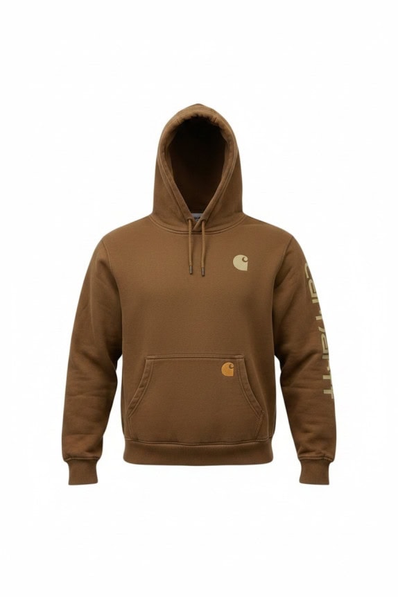 CARHARTT HOODIE STREETWEAR BROWN MEN PRE OWNED L