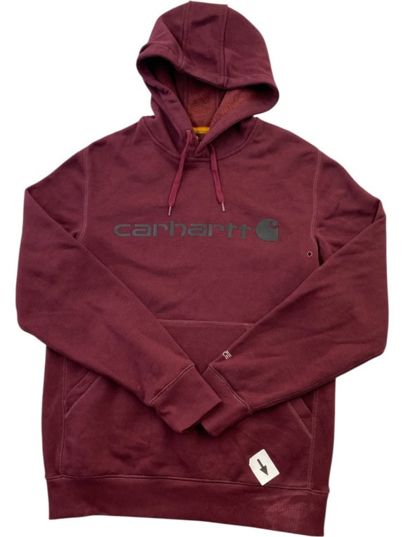 CARHARTT FELPA CON CAPPUCCIO STREETWEAR BORDEAUX UOMO PRE OWNED S
