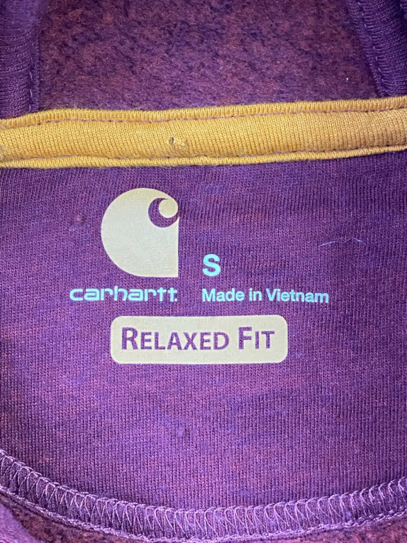 CARHARTT FELPA CON CAPPUCCIO STREETWEAR BORDEAUX UOMO PRE OWNED S