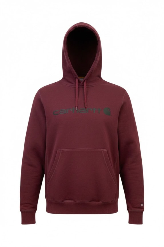 CARHARTT FELPA CON CAPPUCCIO STREETWEAR BORDEAUX UOMO PRE OWNED S