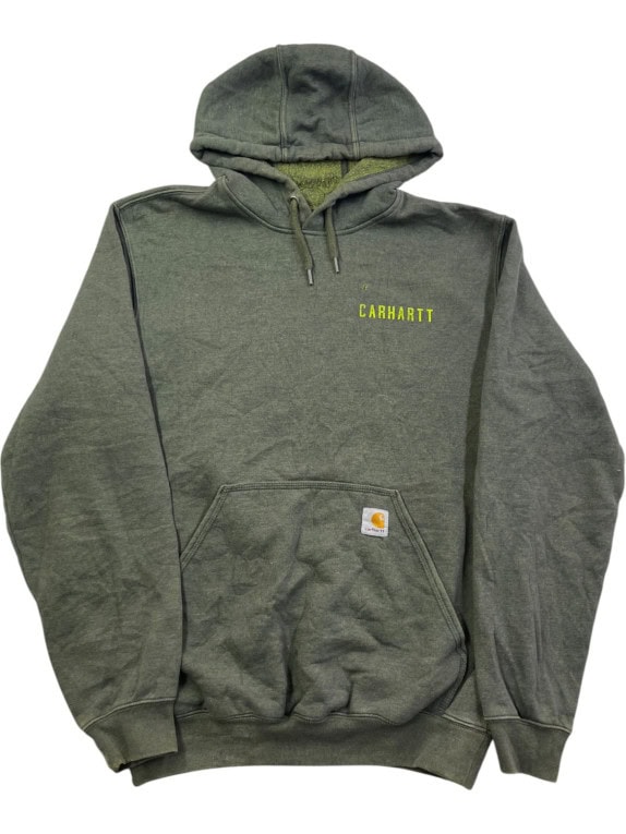 CARHARTT HOODIE WORKWEAR OLIVE MENS PRE OWNED S
