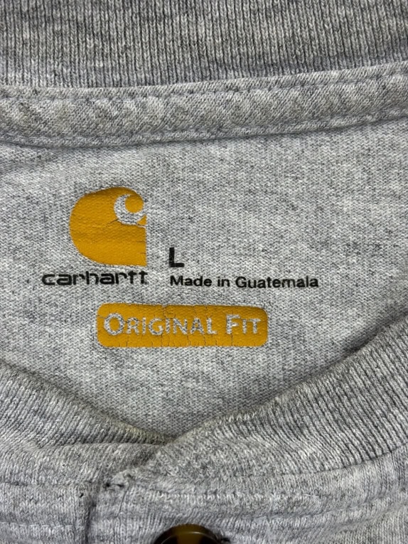 CARHARTT ΜΠΛΟΥΖΑ HENLEY WORKWEAR ΓΚΡΙ ΑΝΤΡΙΚΟ PRE OWNED L