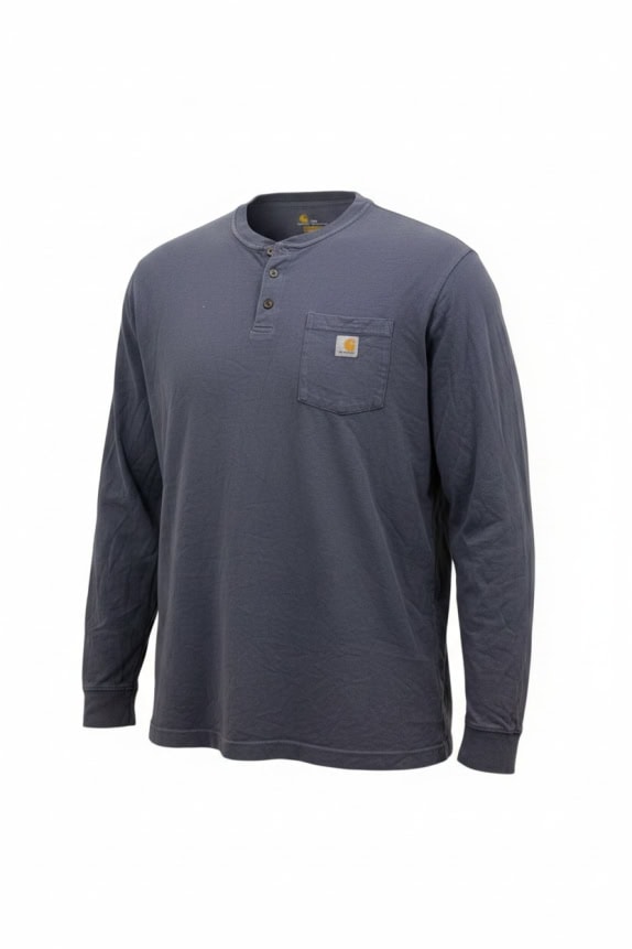 CARHARTT ΜΠΛΟΥΖΑ ΜΑΚΡΥΜΑΝΙΚΗ HENLEY ΜΠΛΕ ΑΝΤΡΙΚΟ 2XL pre-owned