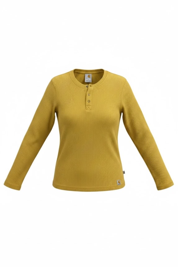 CARHARTT ΜΠΛΟΥΖΑ ΜΑΚΡΥΜΑΝΙΚΗ HENLEY RIBBED ΚΙΤΡΙΝΗ ΓΥΝΑΙΚΕΙΑ M
