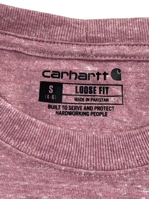 CARHARTT LONG SLEEVE T-SHIRT LOGO SPELLOUT PURPLE UNISEX S