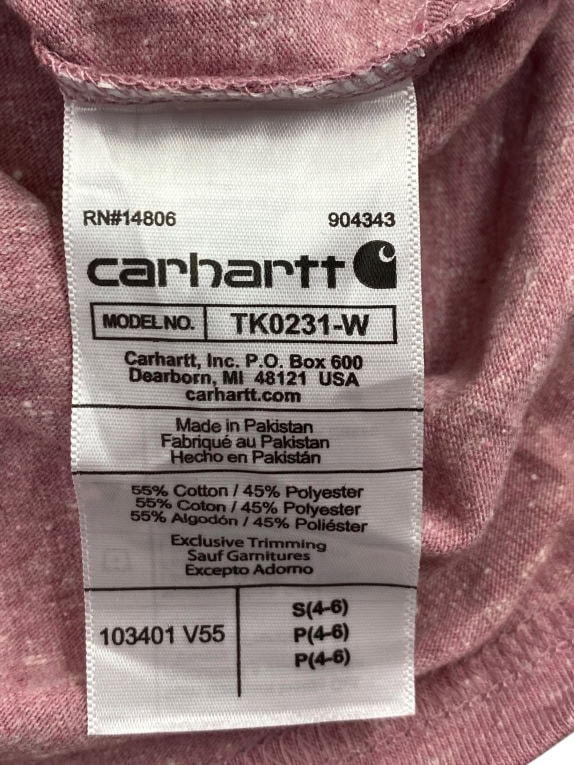 CARHARTT LONG SLEEVE T-SHIRT LOGO SPELLOUT PURPLE UNISEX S