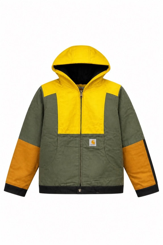 CARHARTT REWORKED GIACCA CON CAPPUCCIO WORKWEAR MULTICOLORE UOMO PRE OWNED L
